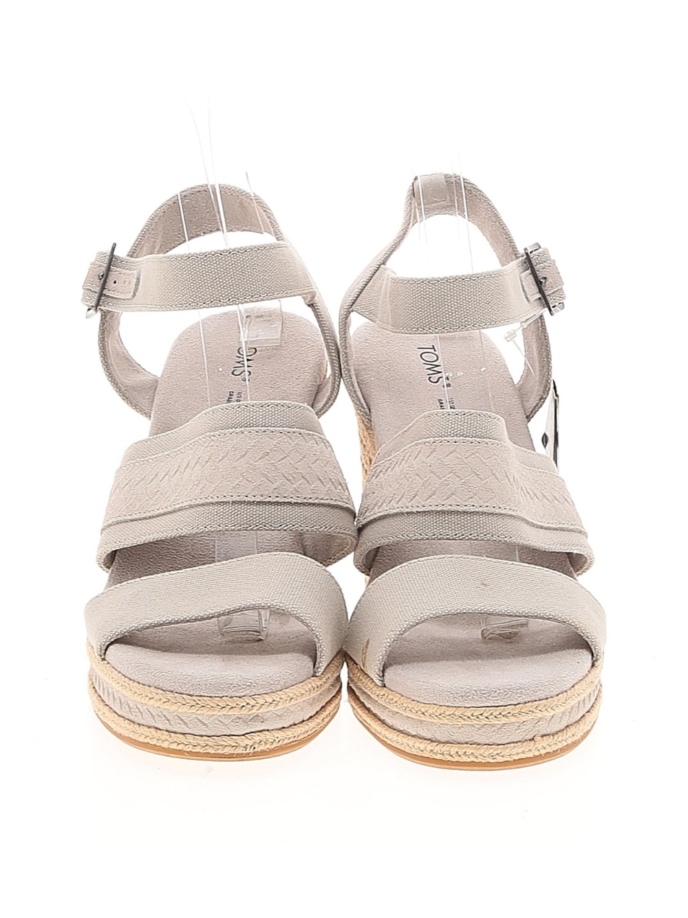 Toms Neutral Beige Espadrille Wedge Sandals - Picture 2 of 3